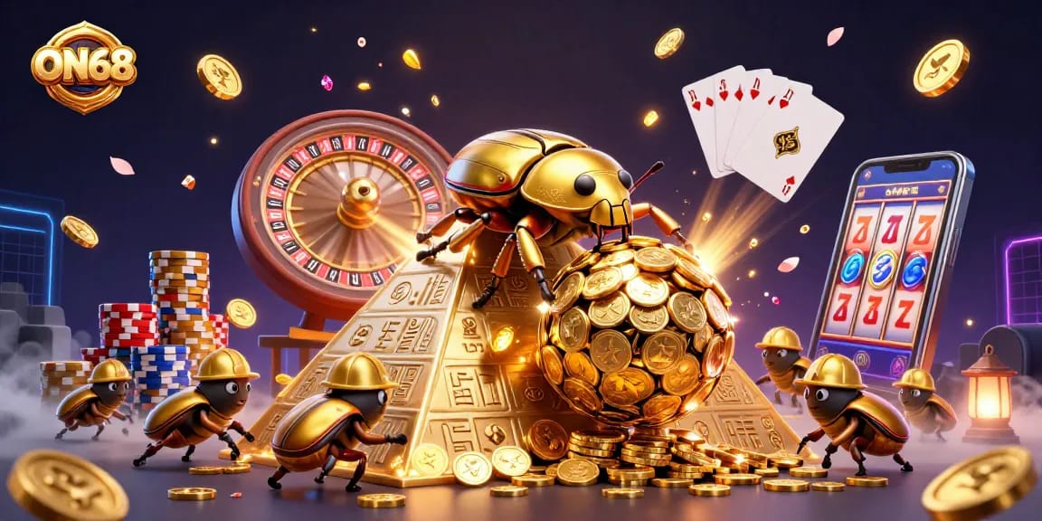 Engage in thrilling gameplay at ON68 with golden coins, exciting casino action, and vibrant visuals