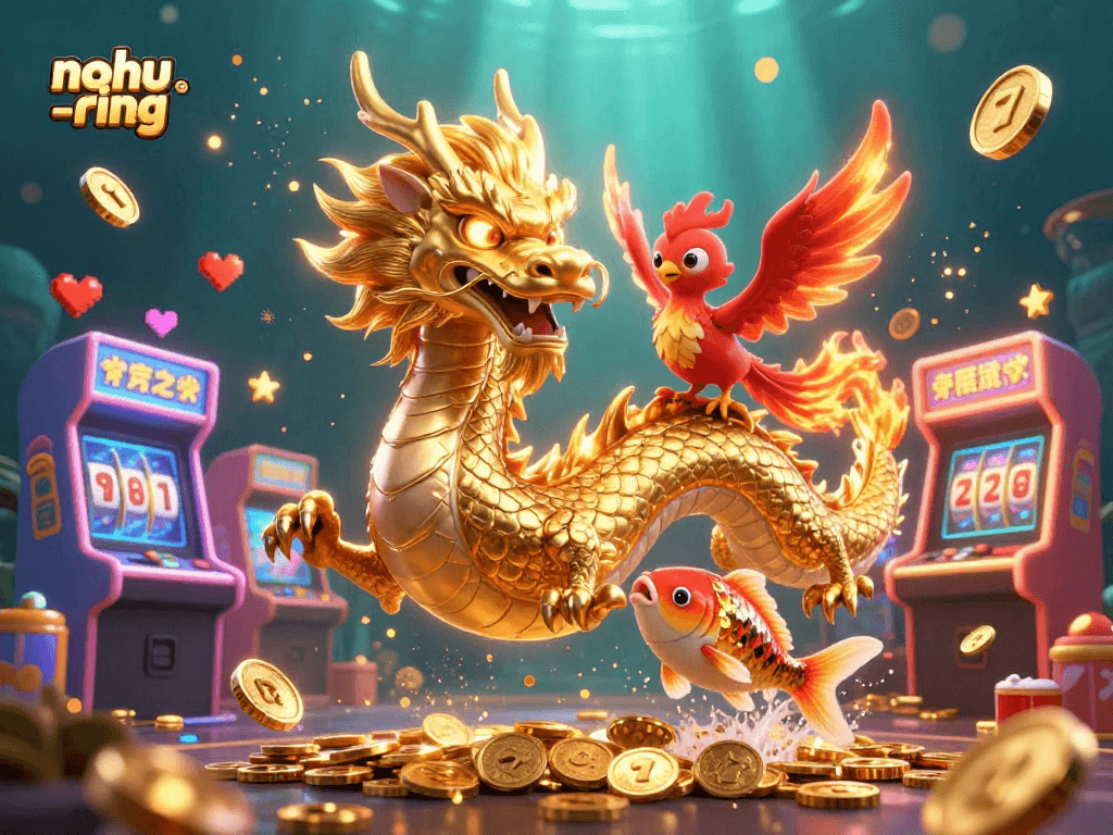 Engage in thrilling nohu-ring jackpot games with vibrant 3D elements and charming characters.