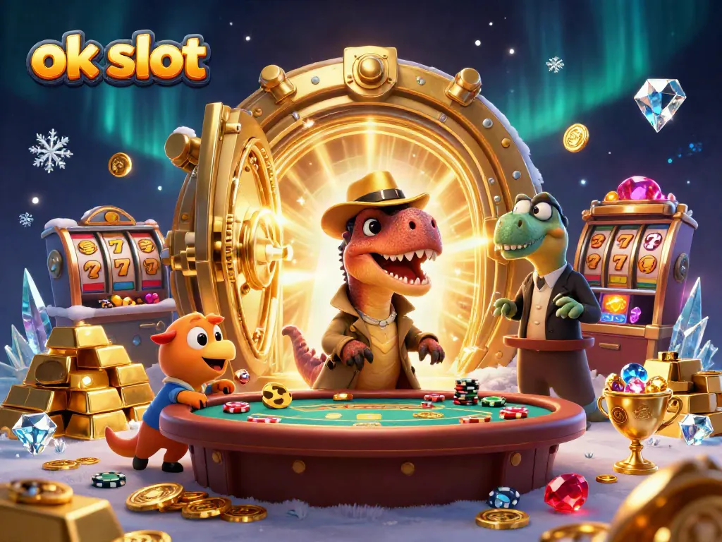 เกมสล็อตออนไลน์ ok slot กับการผจญภัยของไดโนเสาร์ในคาสิโนที่มีกองทองและอัญมณีมากมาย