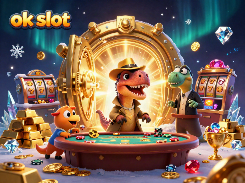 เกมสล็อตออนไลน์ ok slot กับการผจญภัยของไดโนเสาร์ในคาสิโนที่มีกองทองและอัญมณีมากมาย