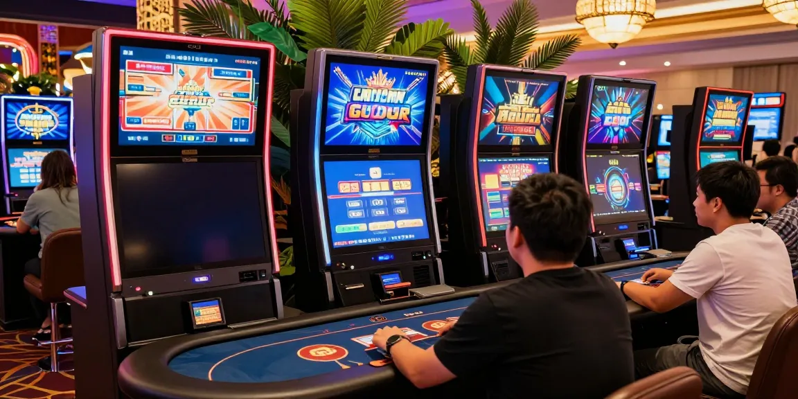 Verde Casino: Spieler genießen aufregende Slots und Tischspiele in tropischer Atmosphäre.