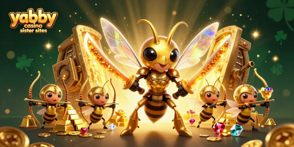 Engage with top yabby casino sister sites featuring dynamic golden elements and immersive game themes.