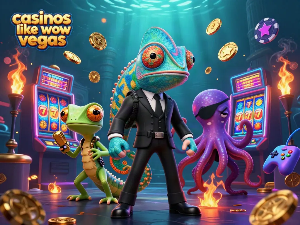 Engage in exciting gameplay at casinos like wow vegas with this vibrant gaming illustration.
