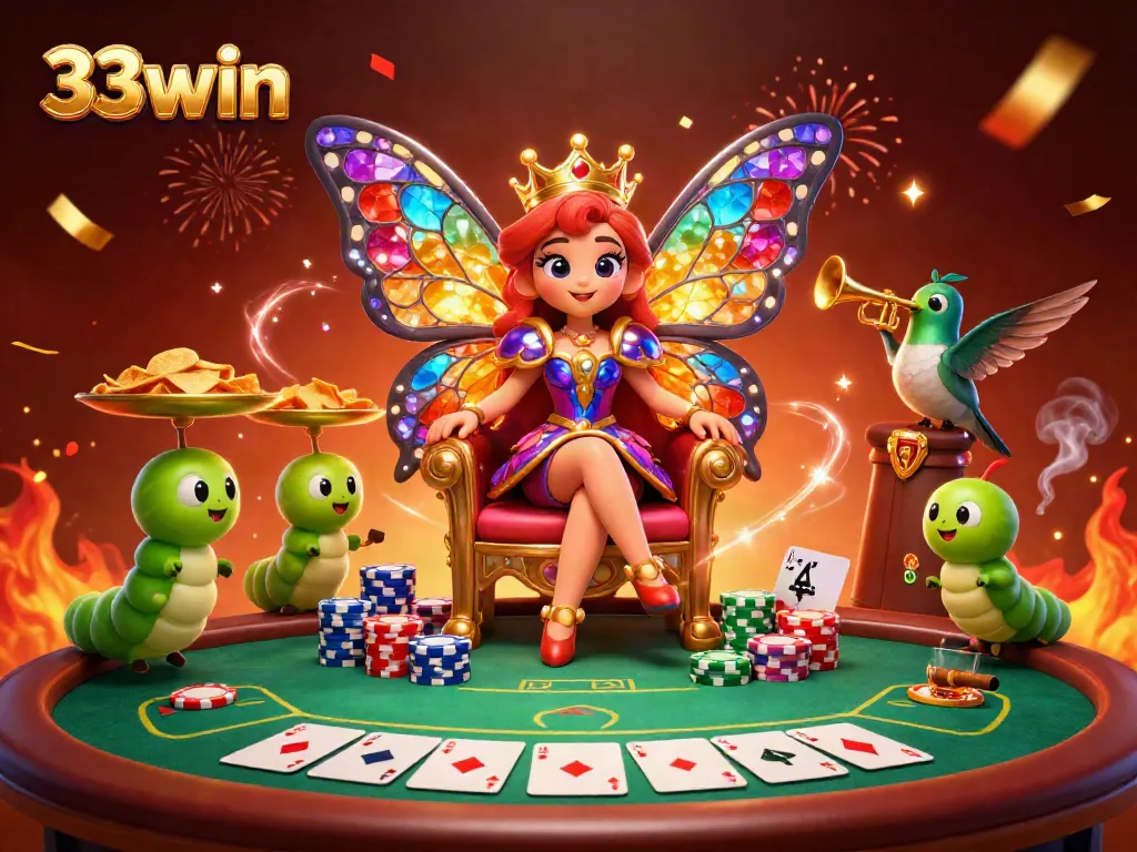 Engage in thrilling gameplay with 33win at a vibrant casino scene boasting live poker table action.