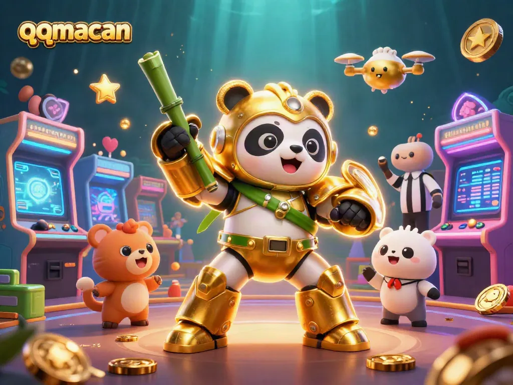 Engage in thrilling gameplay with qqmacan, featuring vibrant casino-themed characters and colorful gaming elements.