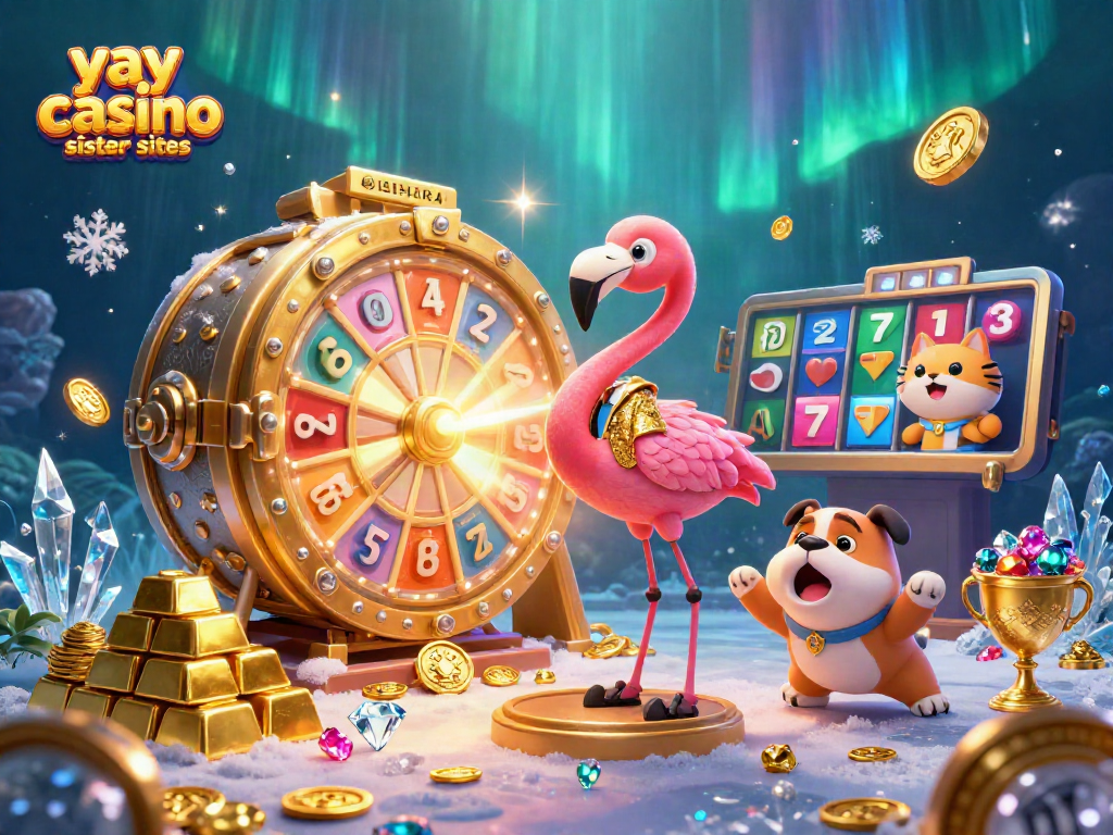 Engage with exciting games at yay casino sister sites, exploring a vibrant 3D prize-winning scene.