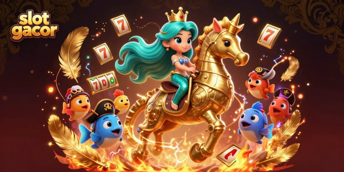 Melihat slot gacor dengan putaran reel dalam ilustrasi kartun 3D, menghadirkan nuansa kasino yang menyenangkan.