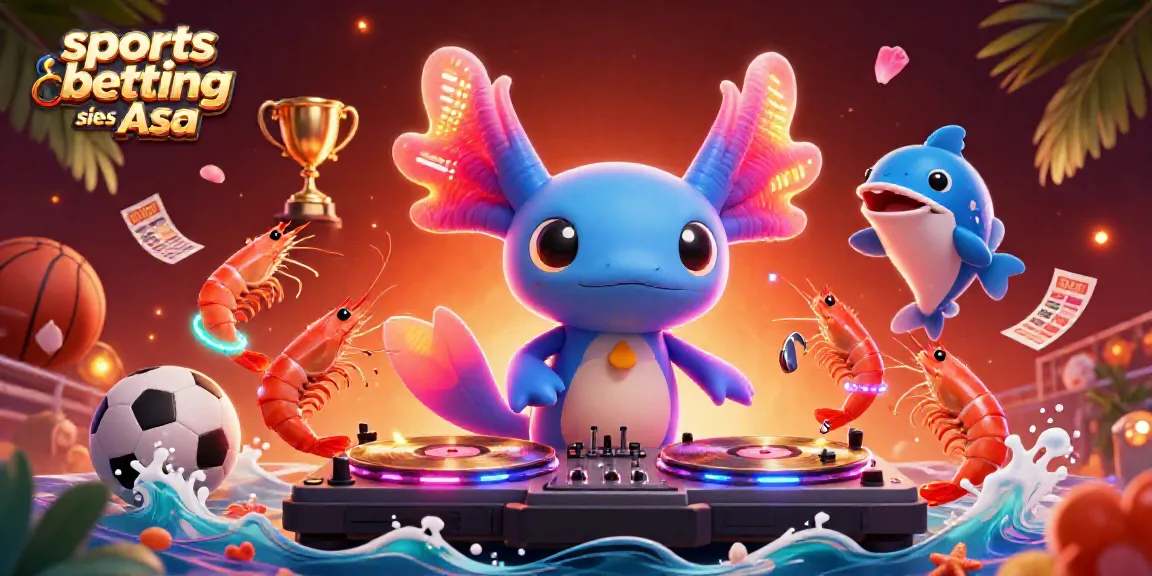 Experience dynamic sports betting sites Asia with lively 3D characters surrounded by sports elements and vibrant colors.