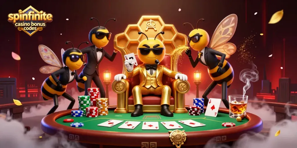 Engage with spinfinite casino bonus codes through thrilling gameplay in a vibrant casino scene.