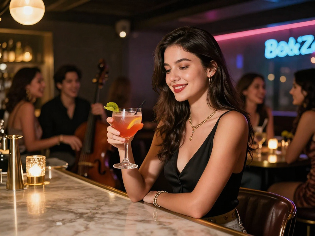 Gái gọi tận hưởng không khí sôi động tại quán bar đô thị