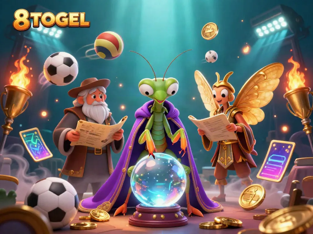 Permainan hoki di 8TOGEL dengan ilustrasi pemenang dan elemen kasino yang menarik.
