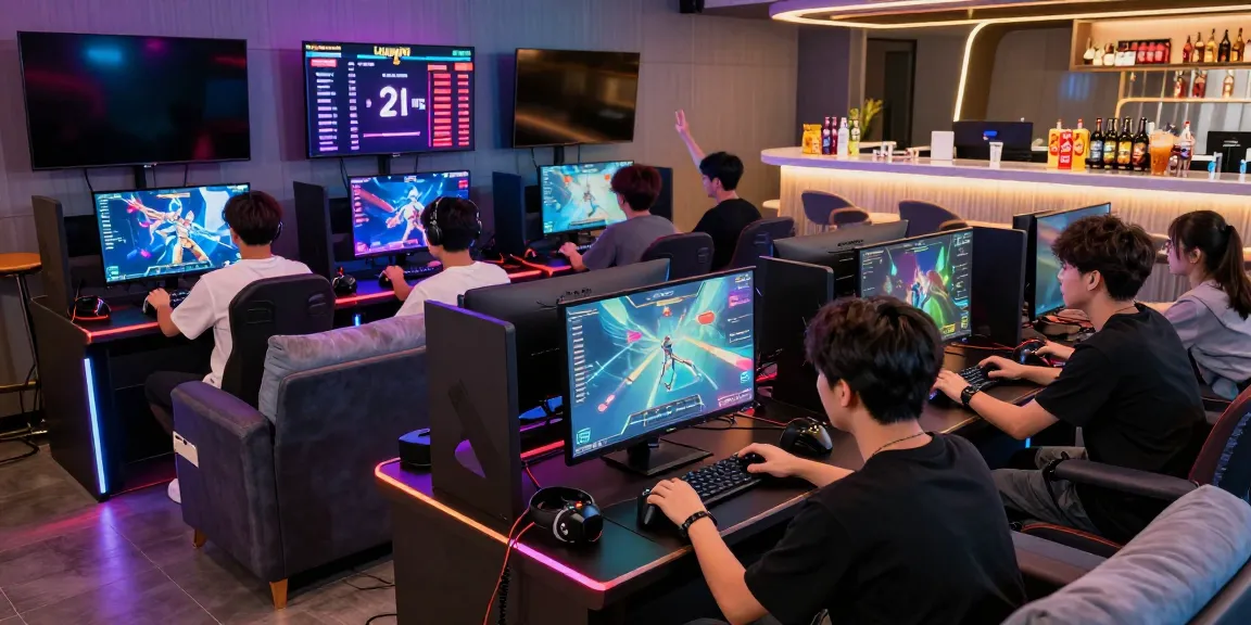 Luxury111 online gaming lounge with players engaged in competitive matches.