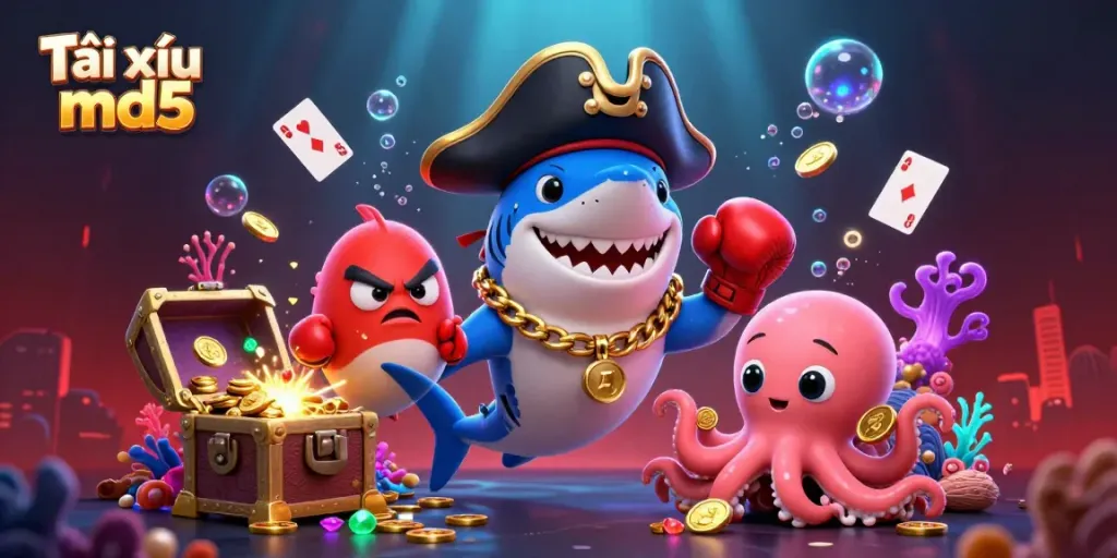 Engage in the thrilling Tài xỉu md5 adventure with pirate characters and underwater treasures.