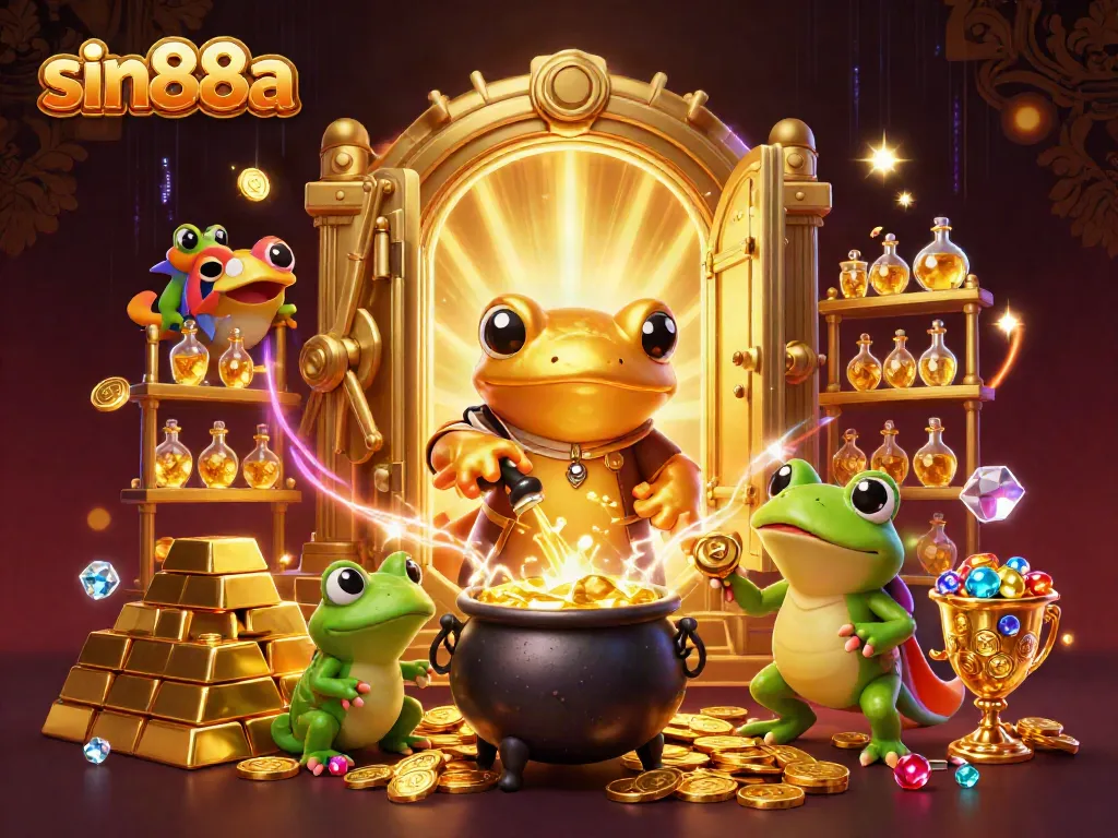 Experience thrilling wins at sin88a with a golden salamander alchemist in a vibrant casino scene.