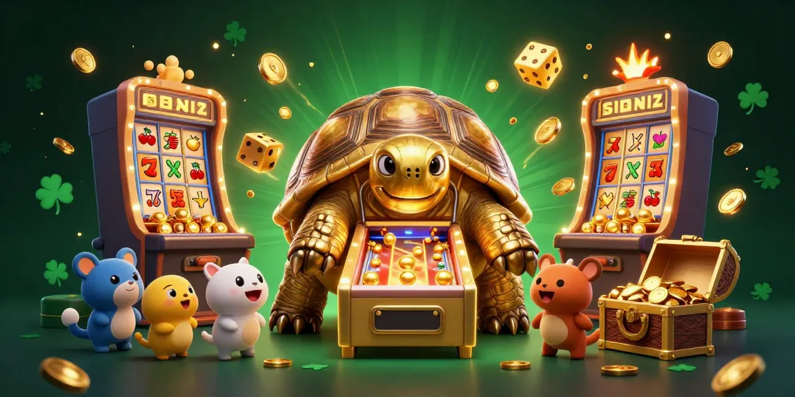 Play a fun RP55 slot game with exciting elements and a giant golden tortoise!