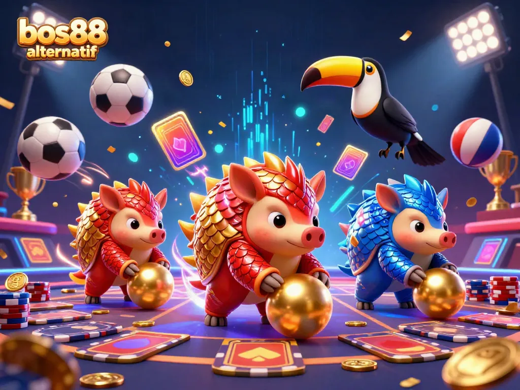 Experience thrilling competition with bos88 alternatif as pangolins roll through golden balls and poker chips.
