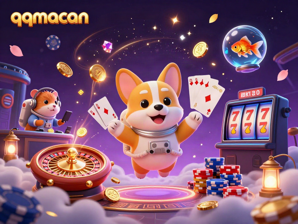 Experience vibrant gameplay at qqmacan with playful 3D characters and dynamic casino elements.