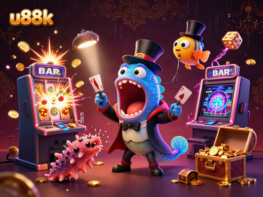 Experience the thrilling gameplay at u88k with vibrant casino elements and interactive characters.