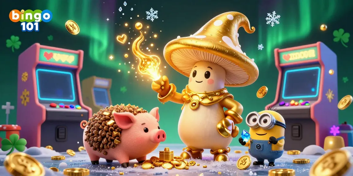 Win exciting rewards playing bingo 101 on an ultra-detailed 3D gaming scene with vibrant characters and dynamic elements.