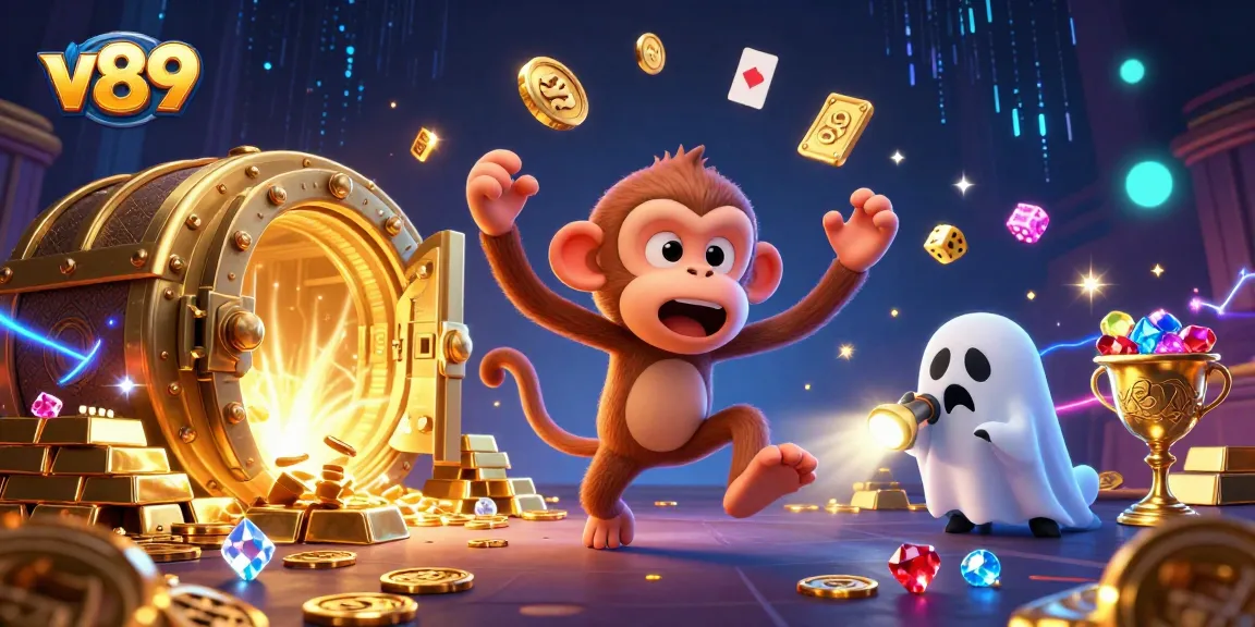 Gambar v89 menunjukkan permainan kasino yang penuh keberuntungan dengan hantu monyet dan anjing pemburu.