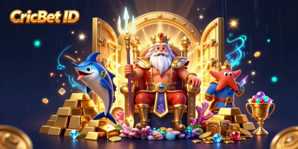 Experience the excitement of betting with CricBet ID surrounded by treasures and animated characters.