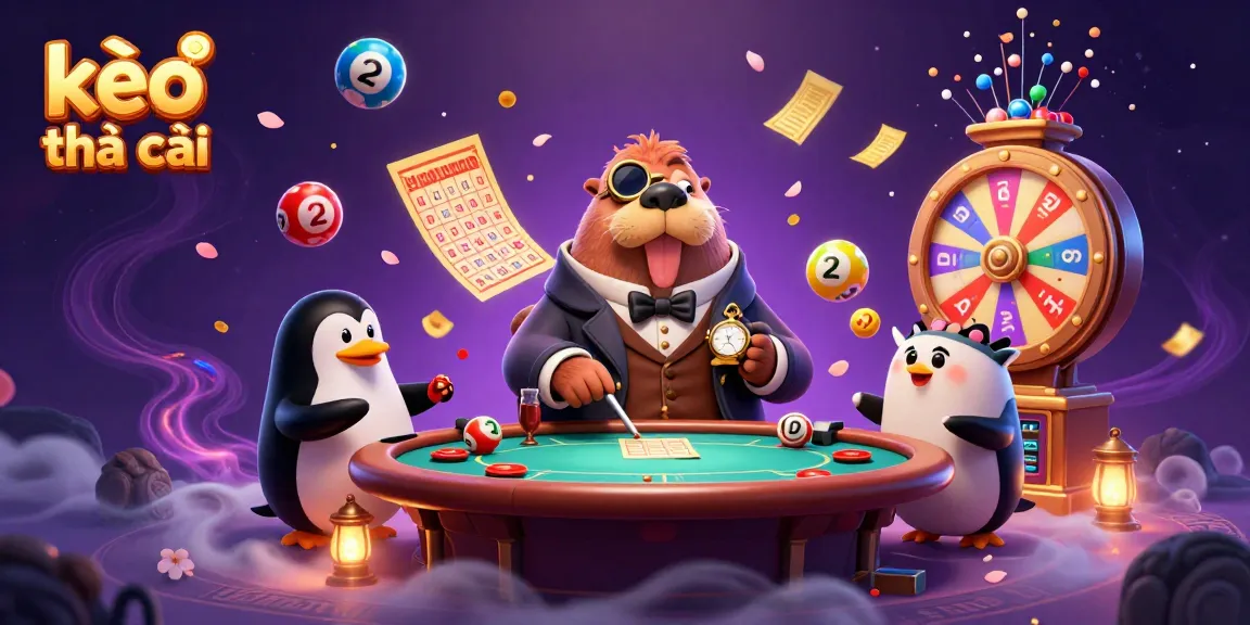 Experience kèo nhà cái at an underwater poker table with whimsical characters and dynamic lottery elements.