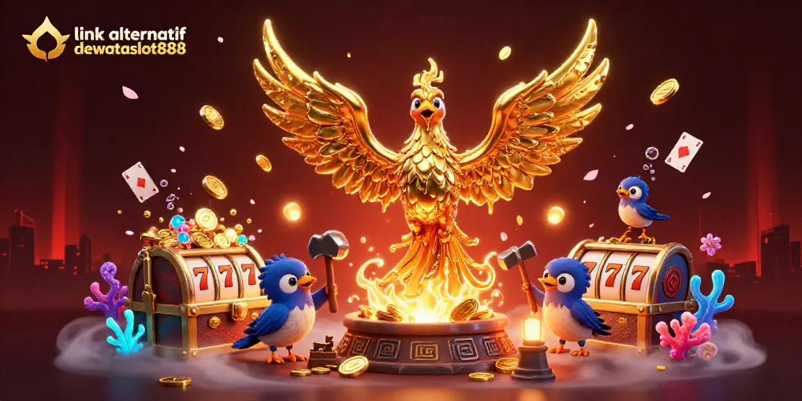 Ilustrasi 3D menarik dari link alternatif dewataslot888 dengan karakter kasino berlatar belakang yang kaya akan detail.